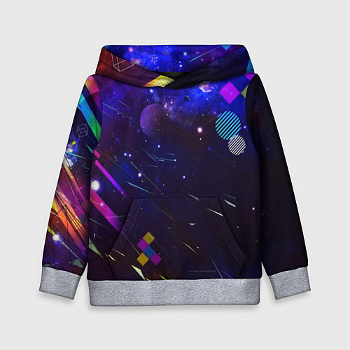 Детская толстовка Космическая геометрия / 3D-Меланж – фото 1