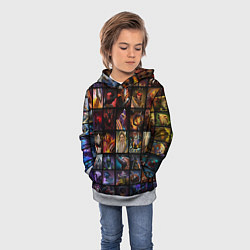 Толстовка-худи детская Dota 2 - все персонажи, цвет: 3D-меланж — фото 2