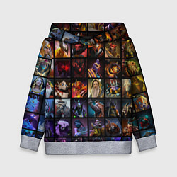 Толстовка-худи детская Dota 2 - все персонажи, цвет: 3D-меланж