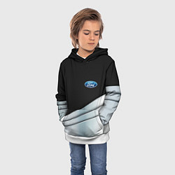 Толстовка-худи детская FORD metal texture, цвет: 3D-белый — фото 2