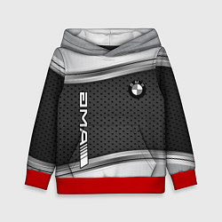 Толстовка-худи детская BMW car motors metal, цвет: 3D-красный