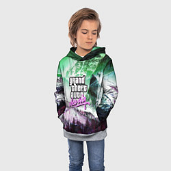Толстовка-худи детская Vice city game glitch, цвет: 3D-меланж — фото 2