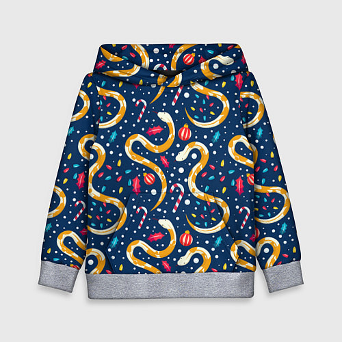 Детская толстовка Новогодний паттерн символ года 2025 / 3D-Меланж – фото 1