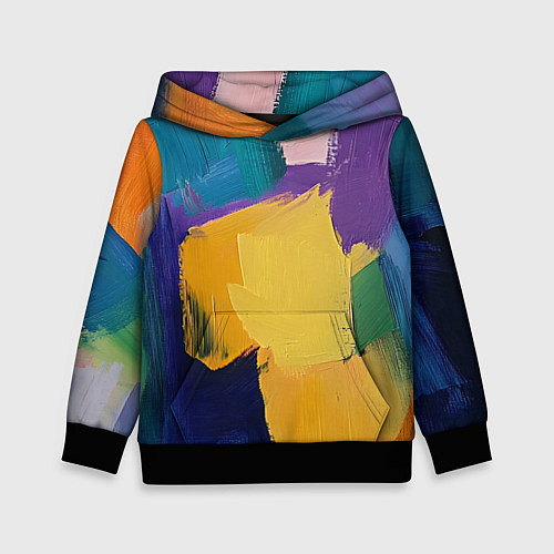 Детская толстовка Мазки красок / 3D-Черный – фото 1