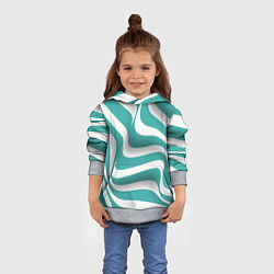 Толстовка-худи детская Абстрактные объёмные полосы - оптическая иллюзия, цвет: 3D-меланж — фото 2