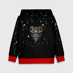 Толстовка-худи детская Baldurs Gate белые краски, цвет: 3D-красный