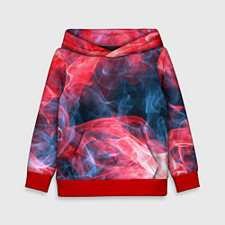 Толстовка-худи детская Дымная текстура, цвет: 3D-красный