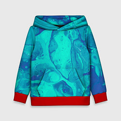 Толстовка-худи детская Эффект размытых красок, цвет: 3D-красный