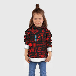 Толстовка-худи детская Twenty one pilots pattern rock steel, цвет: 3D-белый — фото 2