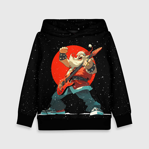 Детская толстовка Рокер Дед Мороз / 3D-Черный – фото 1