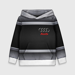 Толстовка-худи детская Audi metal texture, цвет: 3D-белый