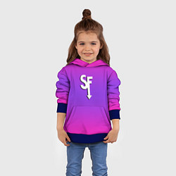 Толстовка-худи детская Sally Face neon gradient, цвет: 3D-синий — фото 2