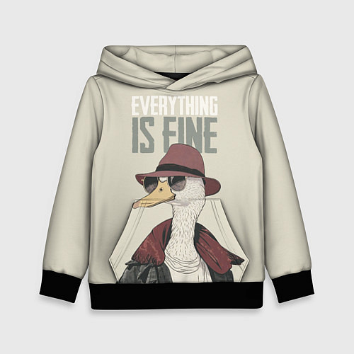 Детская толстовка Гусь - все хорошо / 3D-Черный – фото 1