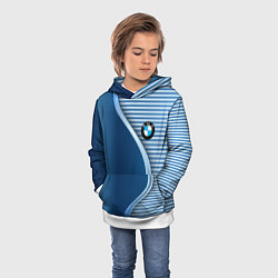 Толстовка-худи детская BMW текстура, цвет: 3D-белый — фото 2