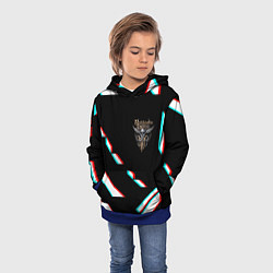 Толстовка-худи детская Baldurs Gate geometry glitch, цвет: 3D-синий — фото 2