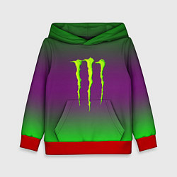 Толстовка-худи детская Monster energy gradient, цвет: 3D-красный