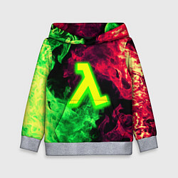 Толстовка-худи детская Half life битва огня кислотное лого, цвет: 3D-меланж