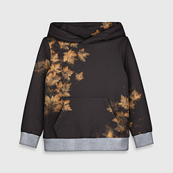 Толстовка-худи детская Осенние листья эффект, цвет: 3D-меланж