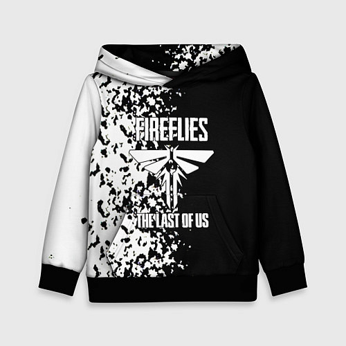 Детская толстовка The Last of Us брызги красок черно белый / 3D-Черный – фото 1