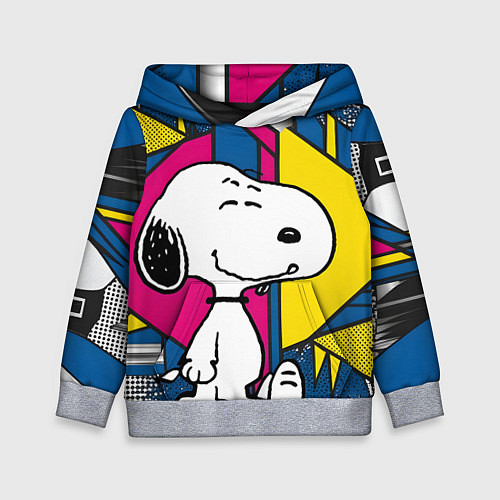 Детская толстовка Снупи поп-арт / 3D-Меланж – фото 1