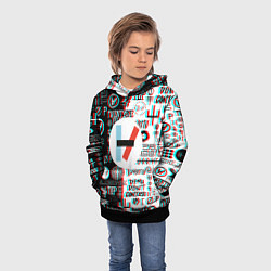 Толстовка-худи детская Twenty one pilots glitch pattern, цвет: 3D-черный — фото 2