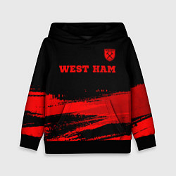 Толстовка-худи детская West Ham - red gradient посередине, цвет: 3D-черный