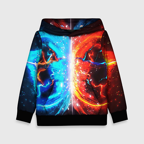 Детская толстовка Битва планет абстракция / 3D-Черный – фото 1