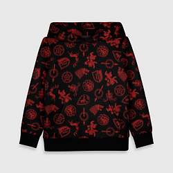 Толстовка-худи детская Houses logo pattern Game of Thrones, цвет: 3D-черный