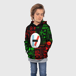 Толстовка-худи детская Twenty one pilots music steel, цвет: 3D-меланж — фото 2