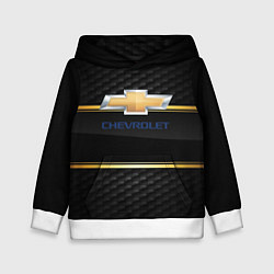 Толстовка-худи детская Chevrolet auto steel, цвет: 3D-белый