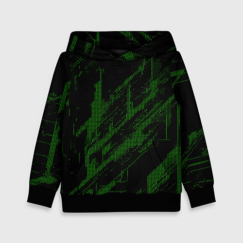 Детская толстовка Зелёные точки на чёрном фоне / 3D-Черный – фото 1