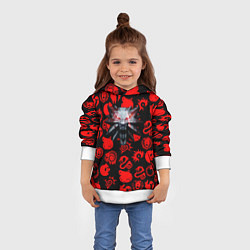 Толстовка-худи детская The Witcher anime pattern, цвет: 3D-белый — фото 2