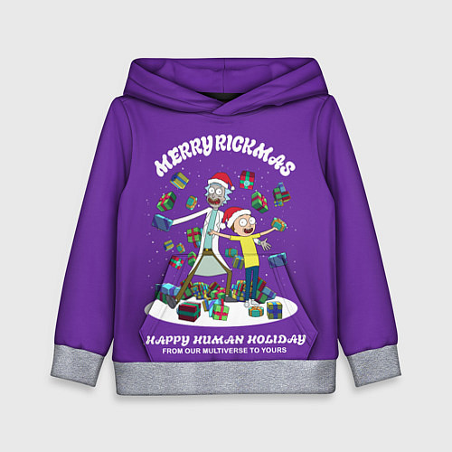 Детская толстовка Рик и Морти Новый год подарки Merry Christmas / 3D-Меланж – фото 1