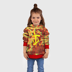 Толстовка-худи детская Doom камуфляж глитч, цвет: 3D-красный — фото 2