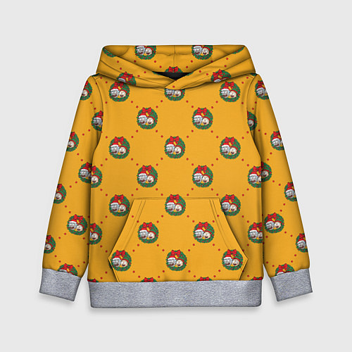 Детская толстовка Рик и Морти Новый год паттерн / 3D-Меланж – фото 1