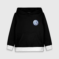 Толстовка-худи детская Volkswagen logo auto, цвет: 3D-белый