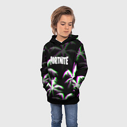 Толстовка-худи детская Fortnite glitch tropix, цвет: 3D-черный — фото 2