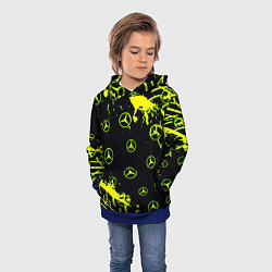 Толстовка-худи детская Mercedes кислотные логотипы, цвет: 3D-синий — фото 2