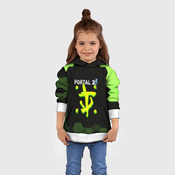 Толстовка-худи детская Doom x portal 2 зелёные соты, цвет: 3D-белый — фото 2