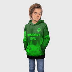 Толстовка-худи детская Resident Evil - green gradient посередине, цвет: 3D-черный — фото 2