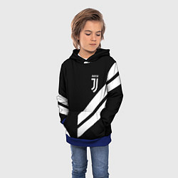 Толстовка-худи детская Juventus line white, цвет: 3D-синий — фото 2