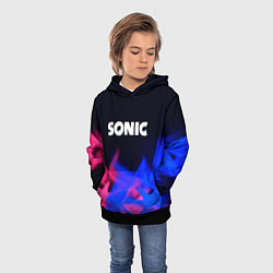 Толстовка-худи детская Sonic neon flame, цвет: 3D-черный — фото 2