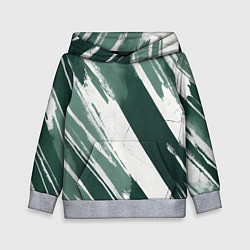 Толстовка-худи детская Косая зеленая полоска, цвет: 3D-меланж