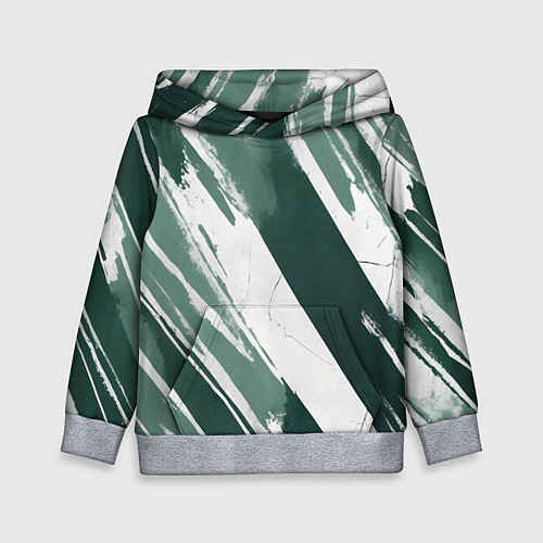 Детская толстовка Косая зеленая полоска / 3D-Меланж – фото 1