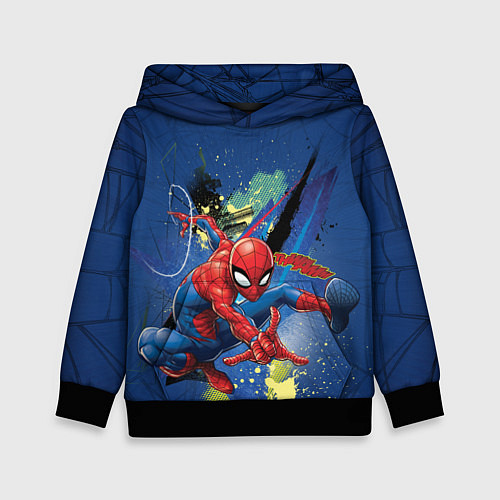 Детская толстовка Spider-man with a spider web / 3D-Черный – фото 1