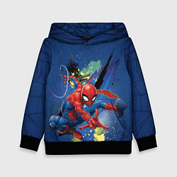 Толстовка-худи детская Spider-man with a spider web, цвет: 3D-черный
