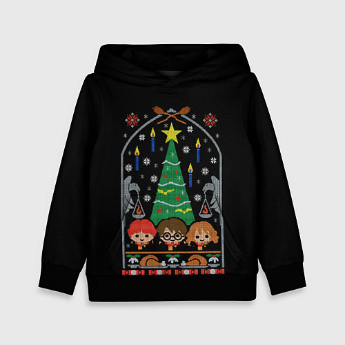Детская толстовка Гарри Поттер - Новый год / 3D-Черный – фото 1