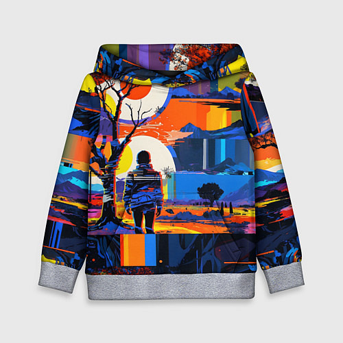 Детская толстовка Ночная прогулка абстракция / 3D-Меланж – фото 1