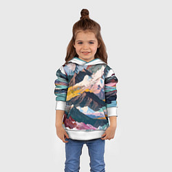Толстовка-худи детская Искусство гор, цвет: 3D-белый — фото 2