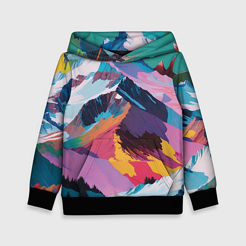 Детская толстовка Горы краски / 3D-Черный – фото 1